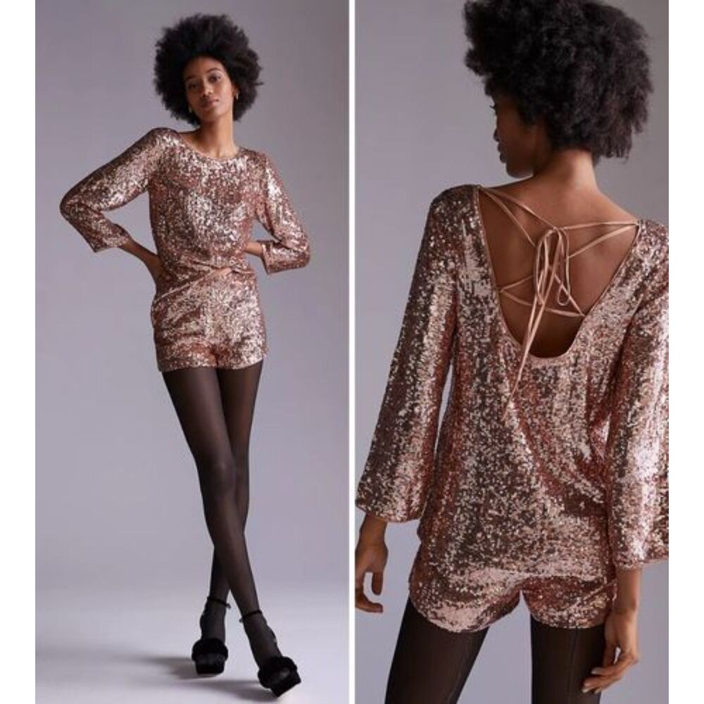 NWT Anthropologie Sequined Short Set | 10